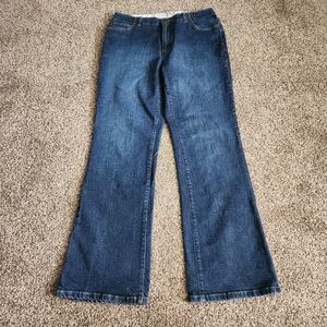 Lands' End Women's Original Fit Classic Waist Boot Leg Jeans Size 12 Medium Wash